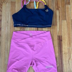 Peloton Navy and Pink Activewear Set Womens 3x set